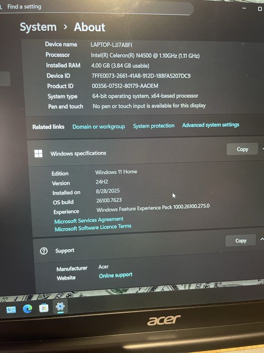 Laptop Acer Aspire Lite 15