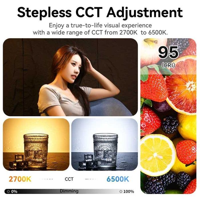 Ulanzi VL-120C RGB студийно видео осветление с регулируема температура