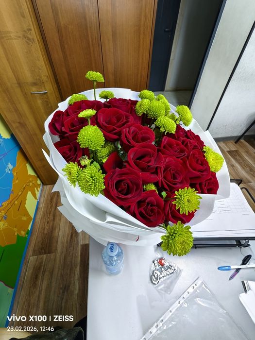 Цветы розы красные