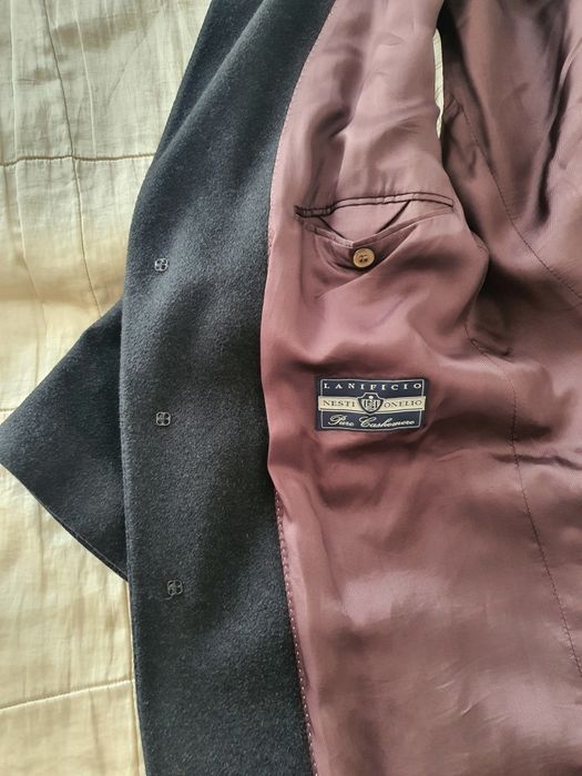 Palton bărbați Carl Gross Pure Cashmere, L XL gri inchis, elegant, călduros Lanificio Nesti Onelio
