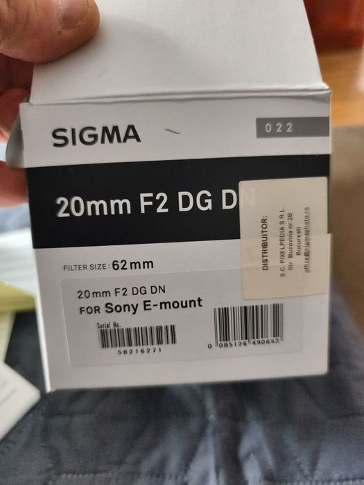Obiectiv SIGMA 20mm f/2 DG DN Full Frame pt Sony E-mount