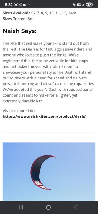Кайт Naish Dash 9м