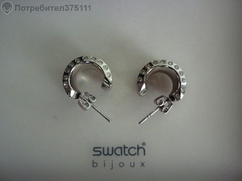 страхотни стоманени обеци swach с камъни сваровски