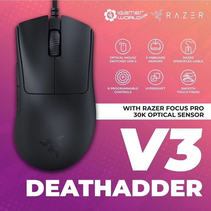 Razer Deathadder V3 СКИДКА Проводная мышка/мышь (59 грамм)