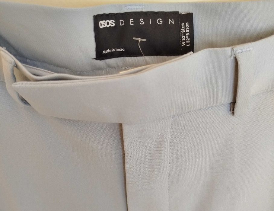 стилен панталон slim fit- Asos- млечно син, W32 / L32