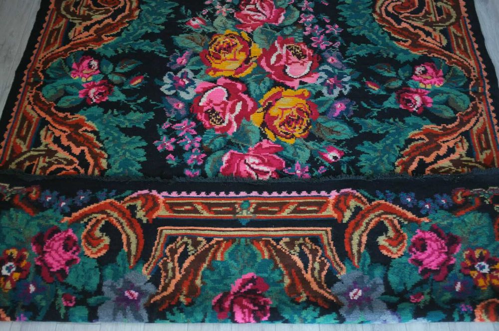 covor vechi antic traditional moldovenesc basarabean manual 300x198 cm