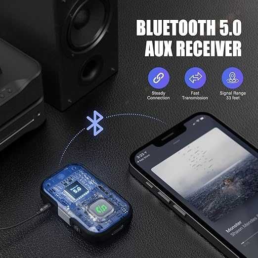 LENCENT Bluetooth 5.0 адаптер за кола с микрофон