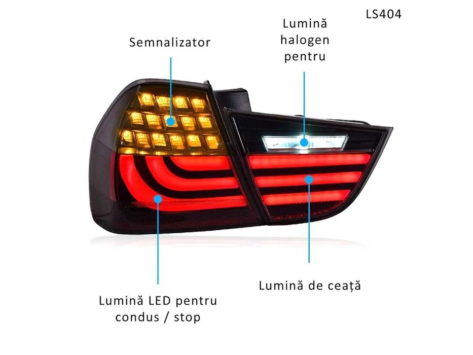 Tuning LED stopuri BMW 3 E90 (2009-2012) cu noul design