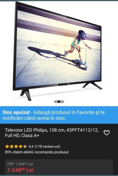 TV PHILIPS  full hd 108cm