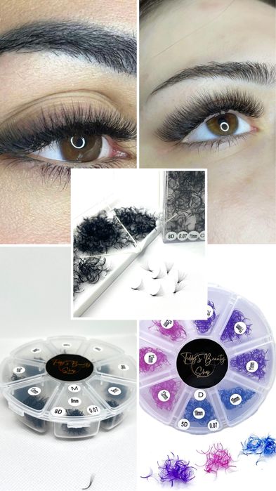 Ръчно изработени готови снопчета за мигли индивидуални размери , мигли