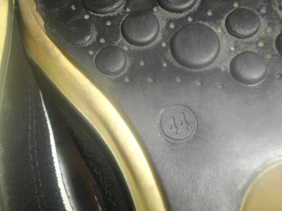 №44-Мъжки Черни Маратонки Спортни Обувки-Ест.Кожа-Унгарски-Почти Нови