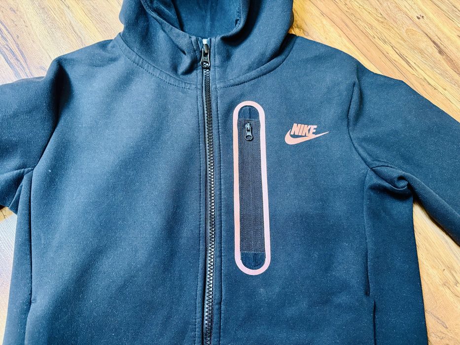 Детско горнище суитшърт  NIKE NSW TCH FLC BRUSHED FZ BLACK