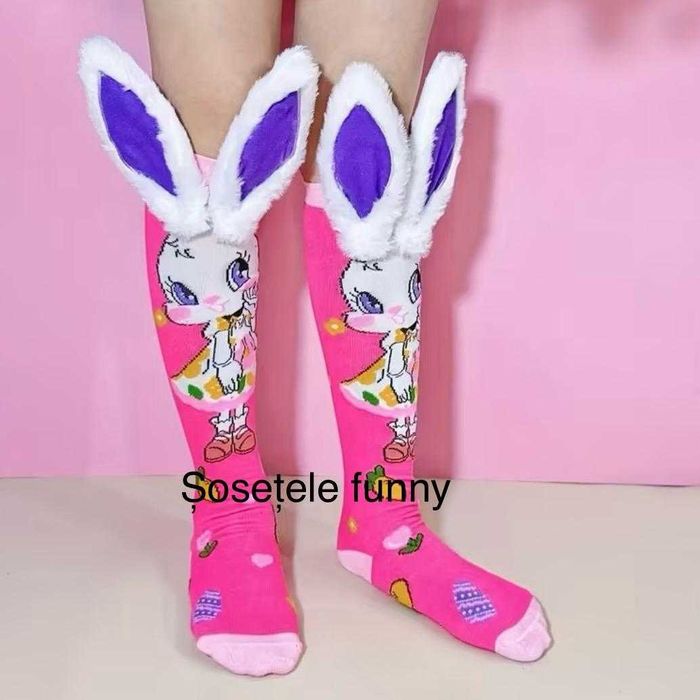 Șosete lungi colorate pentru fetițe, 4-7 ani