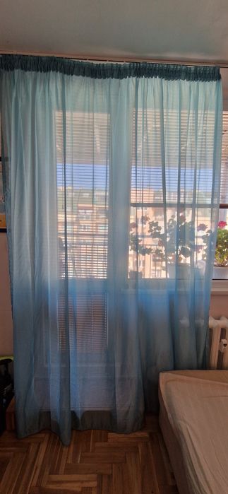 Перде,синьо,тюл 2 броя