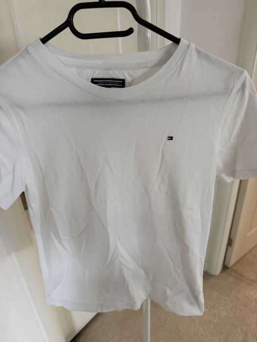 Tricou Tommy Hilfinger 152 cm 11-12 ani bumbac alb