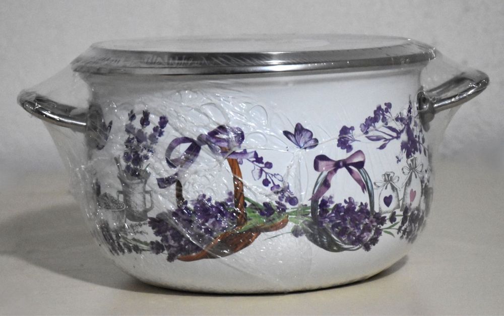 Тенджера емайл със стъклен капак