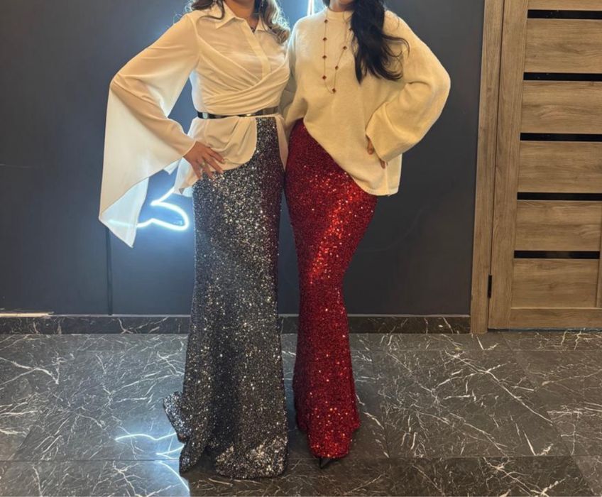 Вечерное блестящее платье