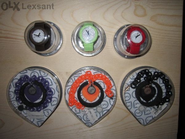 Hip Hop Часовник Swarovski и Гривни Оpsobjects Внос от Италия!