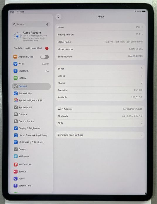 iPad Pro 12.9 5th Gen M1 256GB