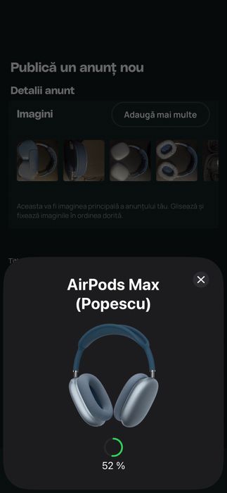 Airpods Max Gen 1 (lighning) + case + bureti originali