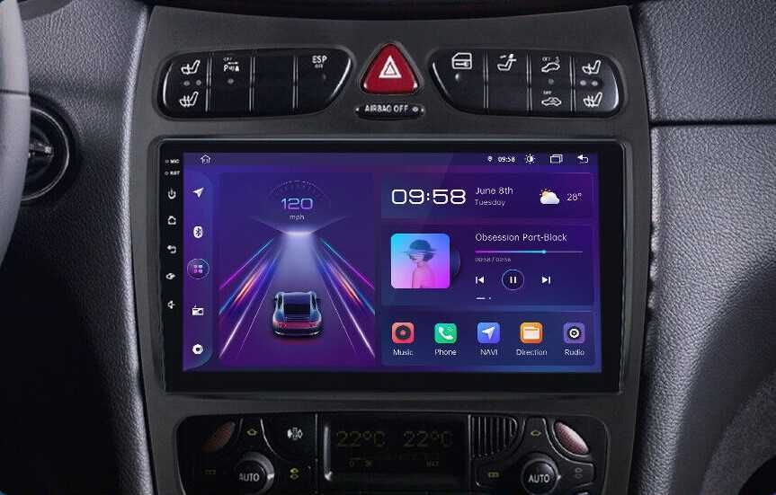 MERCEDES-BENZ C GLKW203 W209 W210 W168 98/04 9" Андроид Навигация,9528