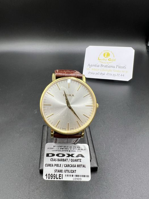 Ceas Doxa quartz, curea piele cod  18989