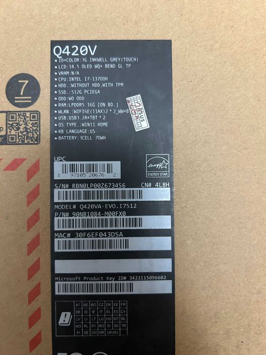 ASUS Zenbook 14X OLED Q420V