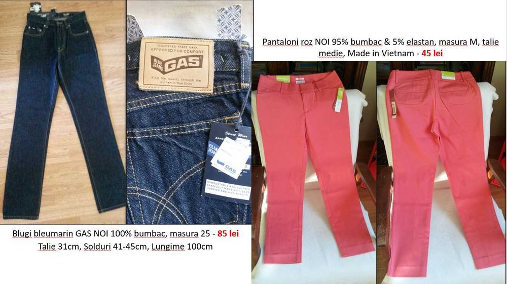 Imbracaminte noua cu eticheta: Blugi, Pantaloni, Bluza, Hanorac, Trico