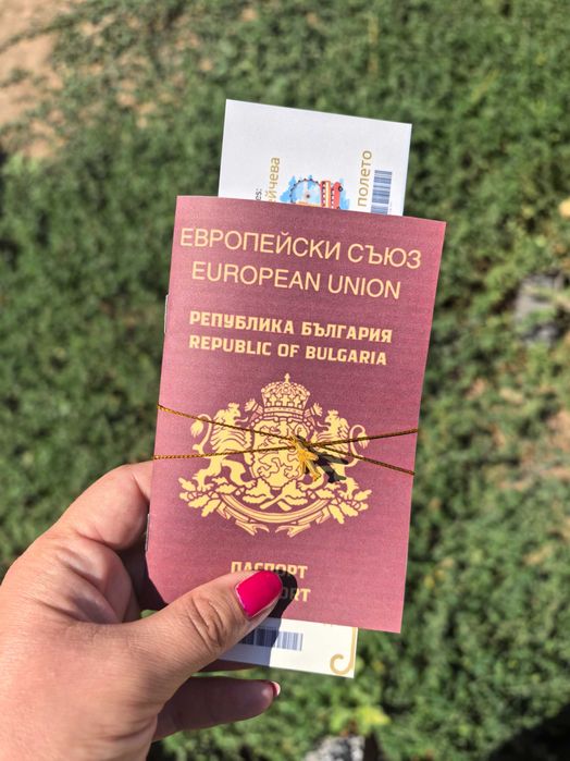 Картичка паспорт със самолетен билет