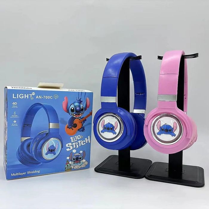 Безжични Детски Светещи Led Слушлаки Stitch + Подарък Плюшена играчка