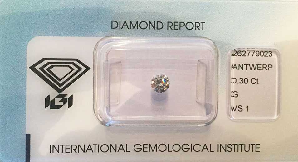 Сертифициран Естествени Диамант GIA 0,30 карата E-VS1 Скъпоценен Камък