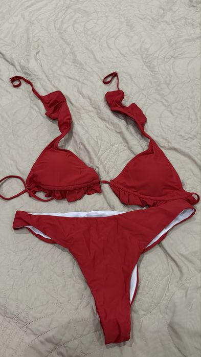 Купальник раздельный красный