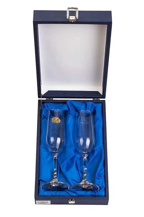 Комплект 2 чаши за шампанско КРИСТАЛНИ