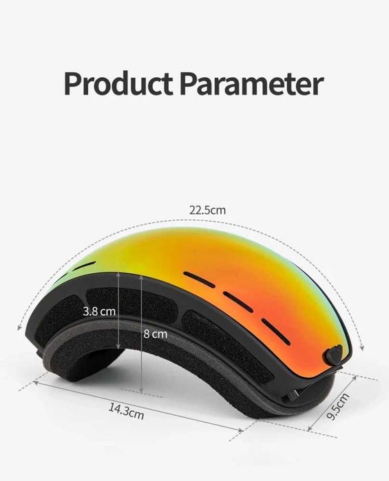 COPOZZ Ochelari de ski snowboard unisex protectie UV400, anti aburire