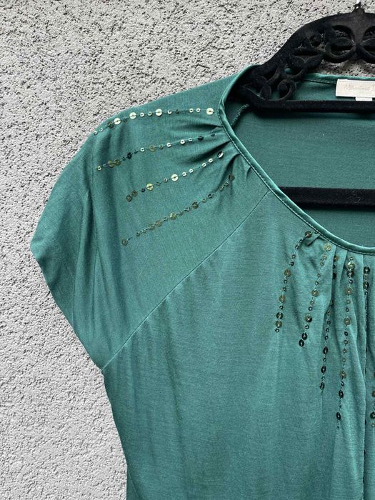 Блуза с къс ръкав Massimo Dutti с пайети