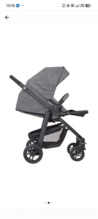 Количка 3в1 Graco Evo Suits Me, Сива с 3 коша и дъждобран