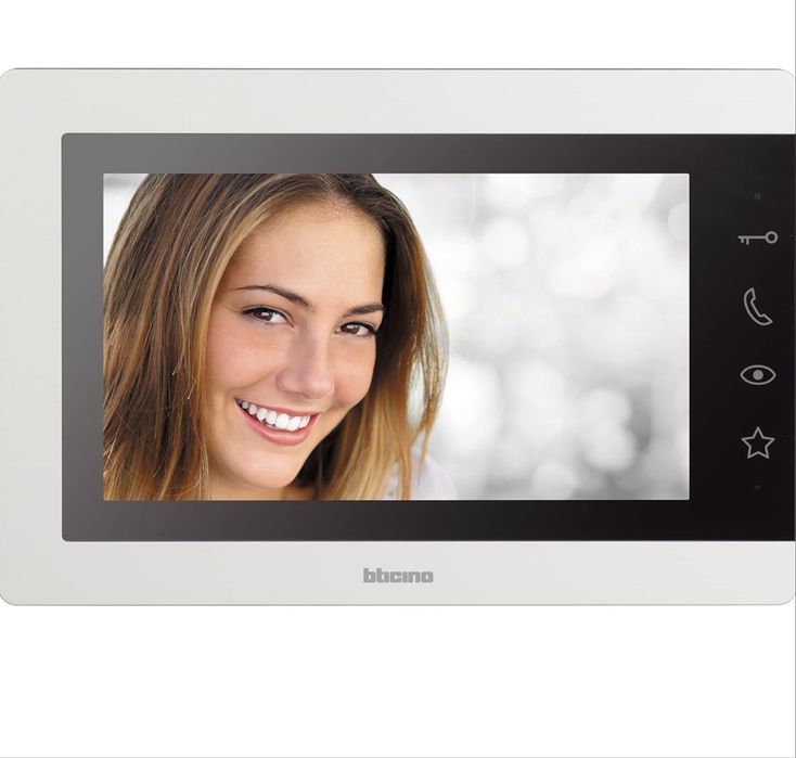 Interfon video pentru ușă Bticino 333253, 7 inch, cu 2 fire, 317913, cu priză de alimentare