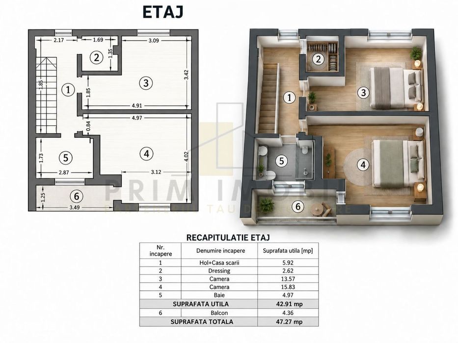 Vila individuala Bucium, 3 camere, curte proprie, mobilata complet,