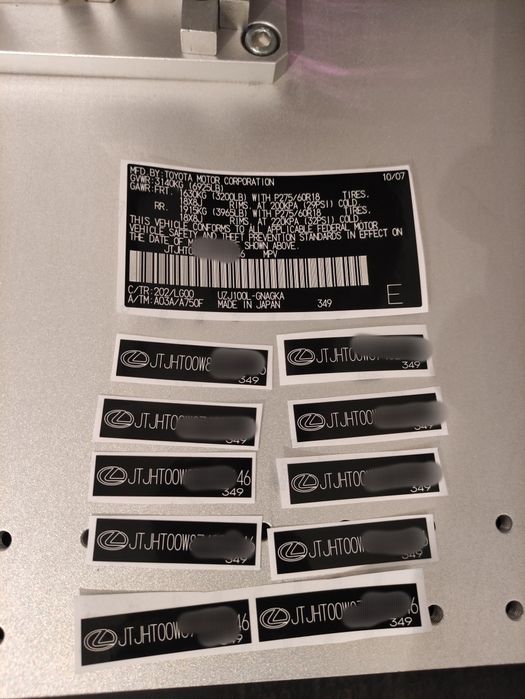 Вин код наклейки, vin code, вин стикер