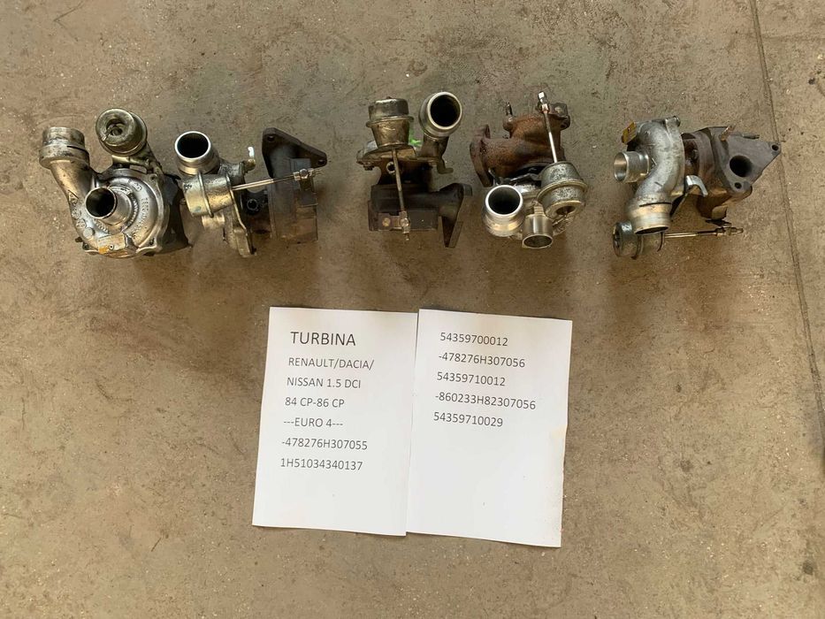 Turbina Renault/Dacia/Nissan 1.5 DCI EURO 4 82-84-86 cp