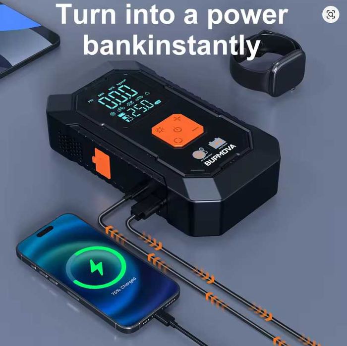 Robot pornire / starter auto 4 in 1 BUPMOVA, portabil, 26.800 mAh, NOU