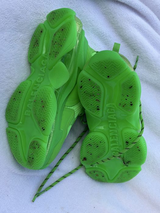 Balenciaga Ttriple S уникални дамски смимкърси елелтриково зелено Топ качество 38