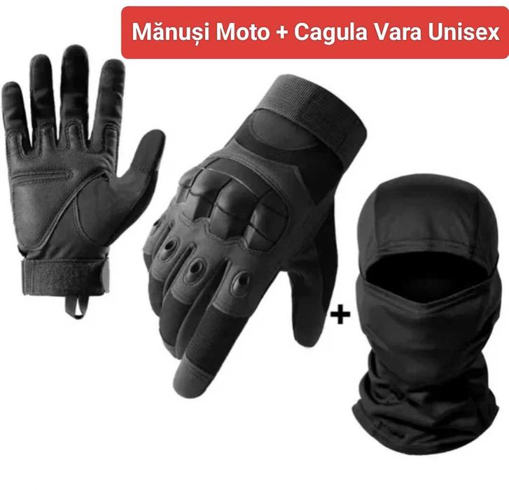 Cagula Moto + Manusi Moto unisex M , L , XL ( mărime la alegere , material subțire)