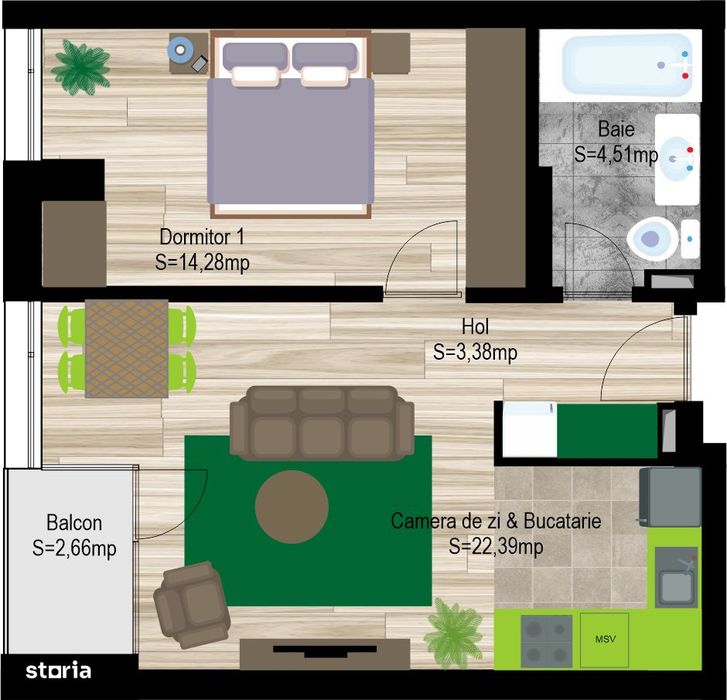 Studio modern | Avanera Bacău | Ideal investiție sau locuință - S15 - Vedere 4