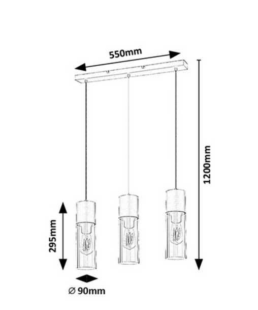 Lustra moderna cu 3 pendule Ronno