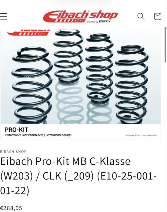 Eibach Pro-Kit E10-25-001-01-22 за Mercedes W203 / CLK W209 - Чисто нови
