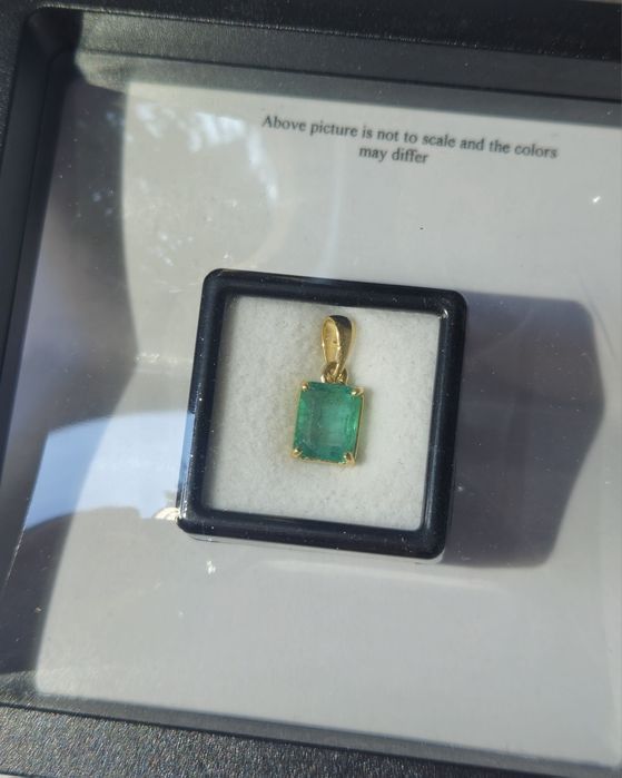 Pandant aur 14k cu smarald natural certificat
