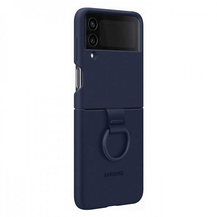 Samsung Galaxy Z Flip 4 Silicone Cover with Ring Navy, EF-PF721TNEGWW