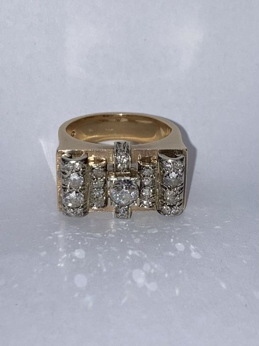 Inel tank aur cu diamante 1.30ct