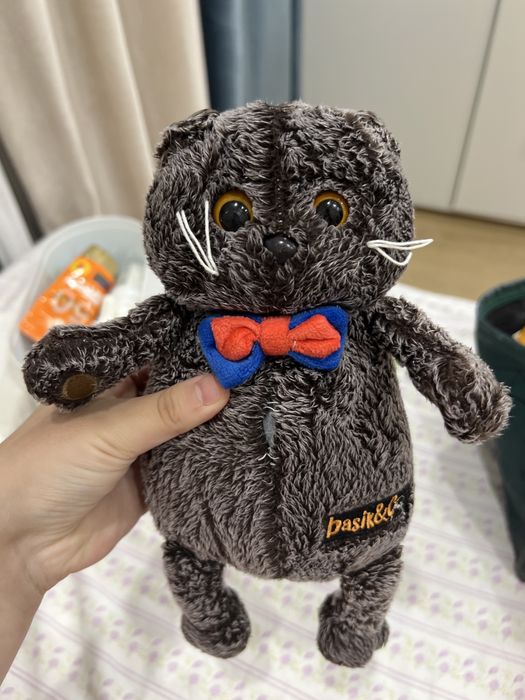 Игрушка Басик серая мягкая